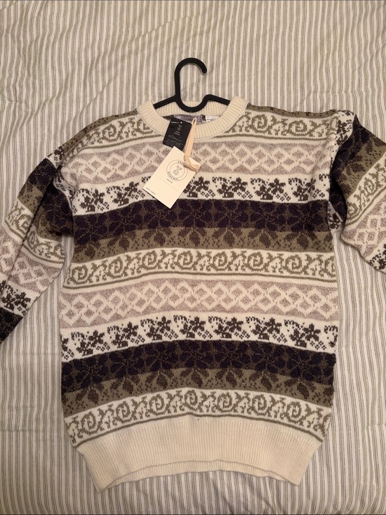 Urban Renewal Sweaters - NWT URBAN RENEWAL Crewneck Sweater in Cream, Olive & Brown